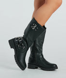 Stepped Out In Style Buckle Detail Lug Boots