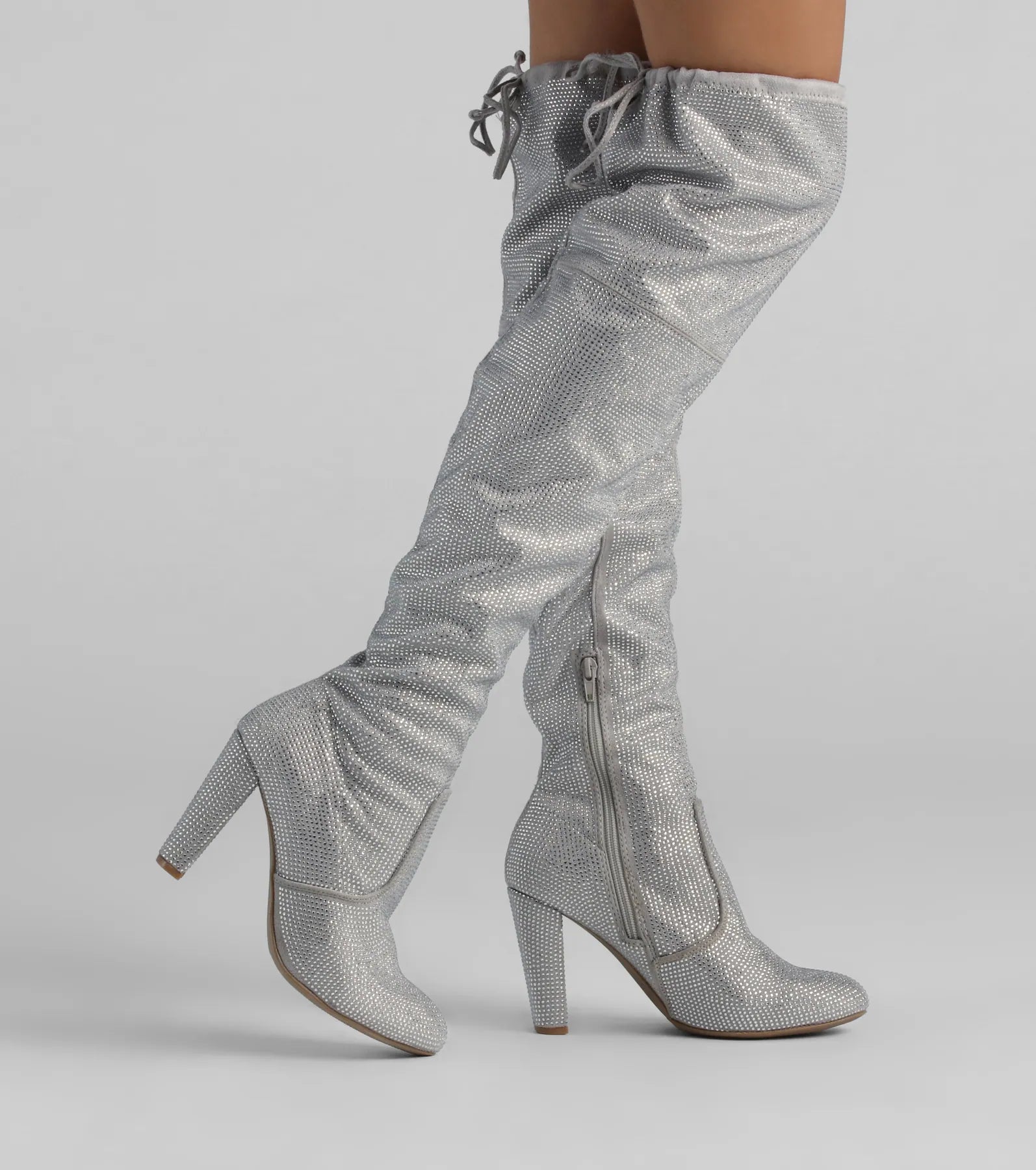 Diamonds In My Eyes Rhinestone Over-The-Knee Boots | Windsor