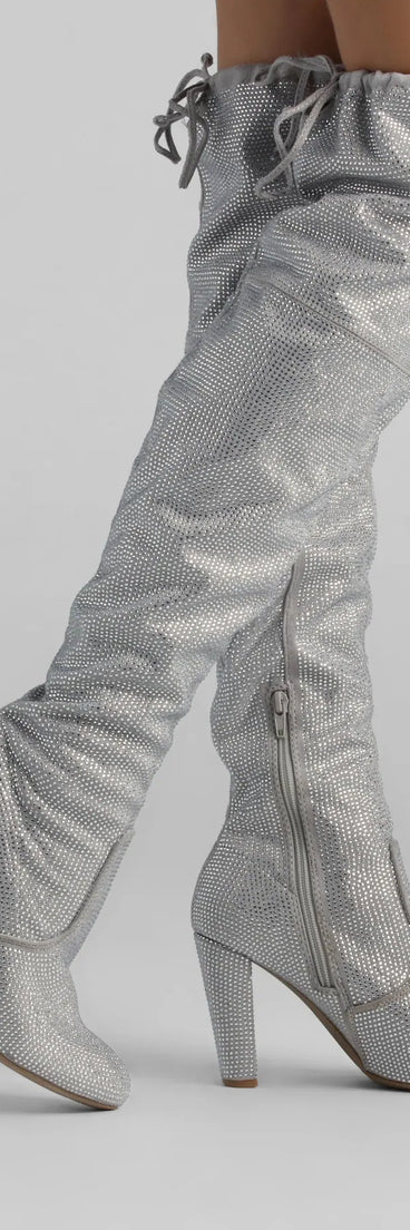 Diamonds In My Eyes Rhinestone Over-The-Knee Boots