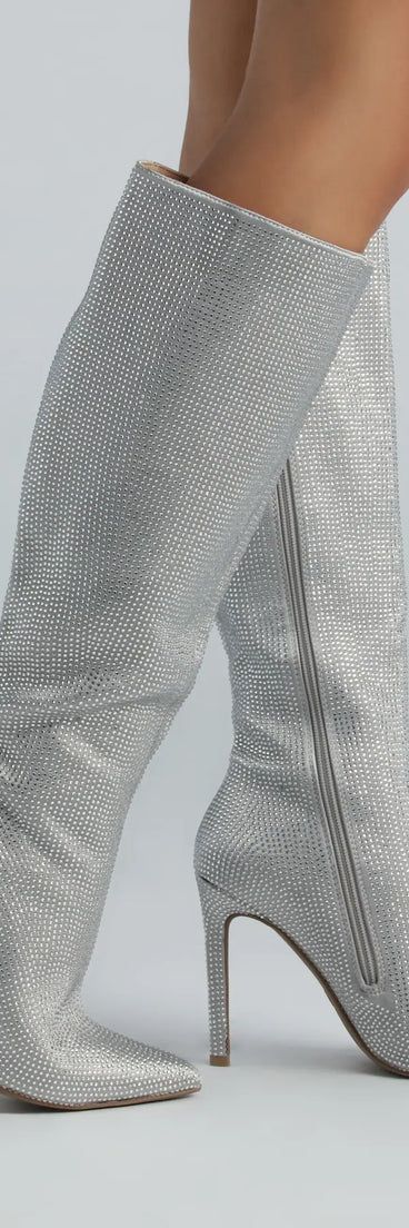 Let Your Sparkle Shine Under-The-Knee Boots