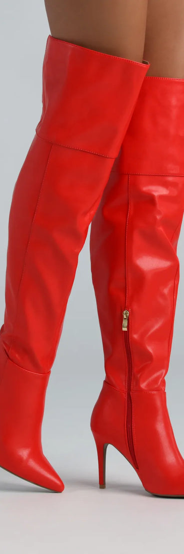 Dare To Be Bold Faux Leather Over-The-Knee Boots