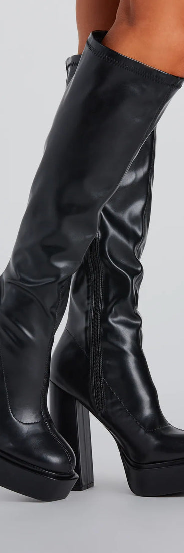 Here To Slay Under-The-Knee Platform Boots