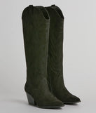 Get Struttin' Under-The-Knee Faux Suede Cowboy Boots