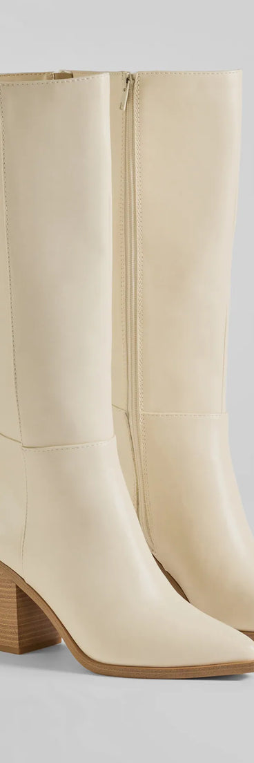 High Fashion Under-The-Knee Faux Leather Boots