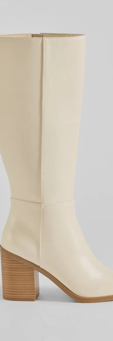 High Fashion Under-The-Knee Faux Leather Boots