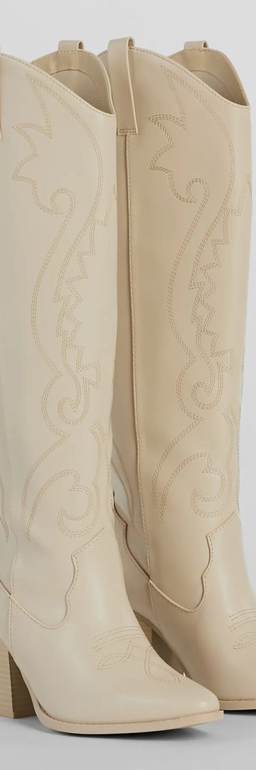 Cutest In The West Faux Leather Cowboy Boots