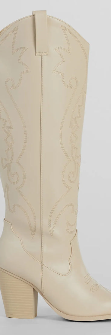 Cutest In The West Faux Leather Cowboy Boots