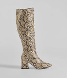 Sassy Slither Under-The-Knee Snake Boots