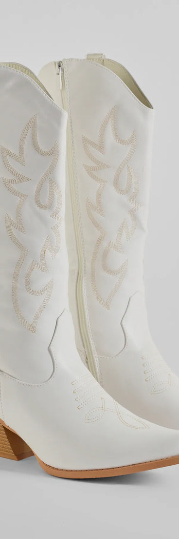 
Upgrade your style game for 2025 with the Country At Heart Under-The-Knee Cowboy Boots in white, perfect for any fashion-forward wardrobe.