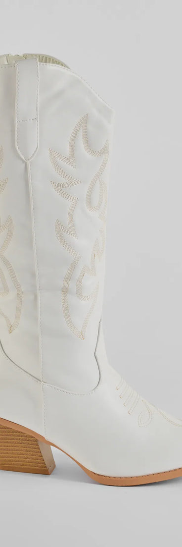 
Upgrade your style game for 2025 with the Country At Heart Under-The-Knee Cowboy Boots in white, perfect for any fashion-forward wardrobe.