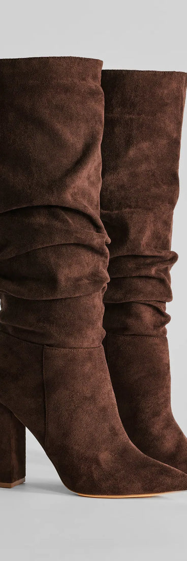Runway Ready Under-The-Knee Scrunch Boots
