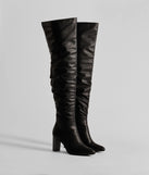 Trendy Strut Faux Leather Over-The-Knee Boots