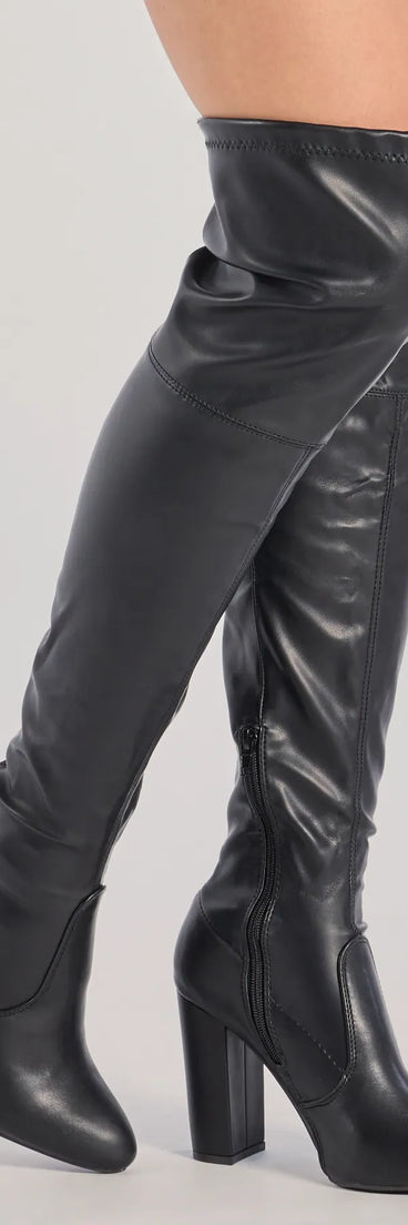 
Upgrade your style game for 2025 with the Chic Slay Over-The-Knee Block Heel Boots in black, perfect for any fashion-forward wardrobe.