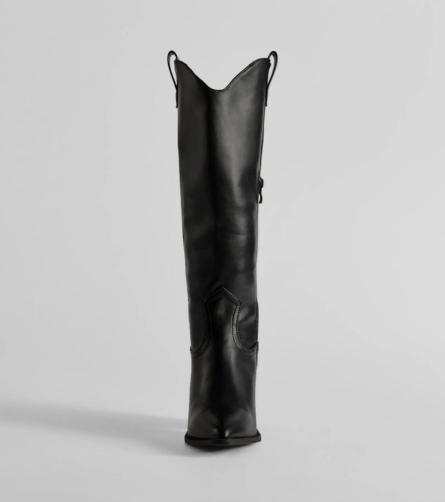 Western Sleek Knee-High Block Heel Boots | Windsor
