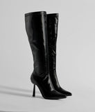 Major Strut Faux Leather Knee-High Stiletto Boots