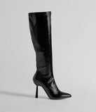 Major Strut Faux Leather Knee-High Stiletto Boots