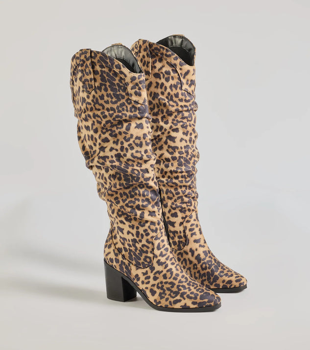 
Upgrade your style game for 2025 with the Strut In Style Slouched Under-The-Knee Boots in leopard, perfect for any fashion-forward wardrobe.