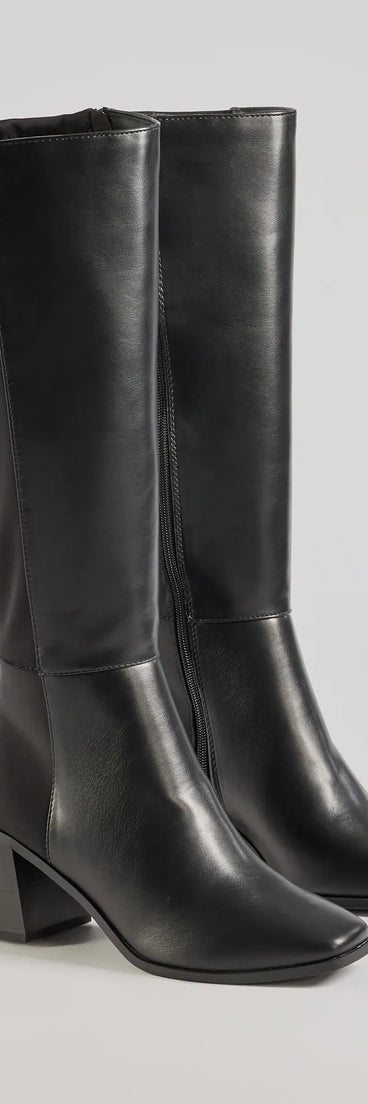 Here To Slay Under-The-Knee Block Heel Boots