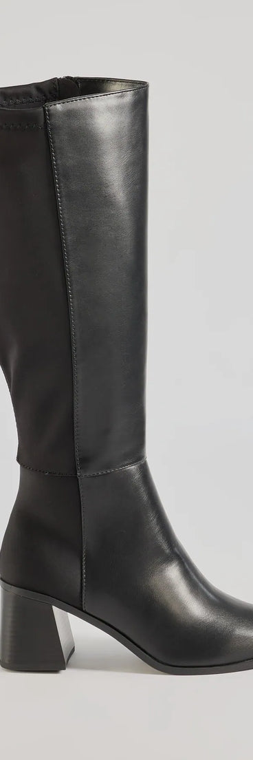 Here To Slay Under-The-Knee Block Heel Boots