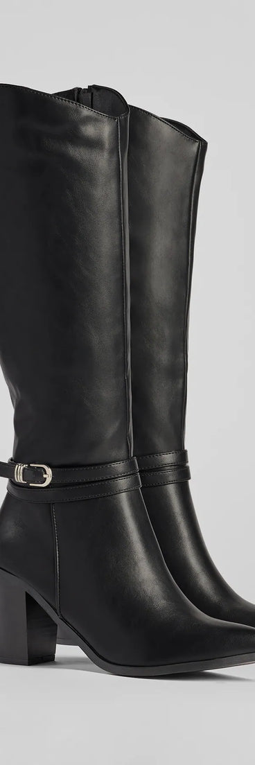 Strut The Streets Under-The-Knee Faux Leather Boots