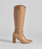 Chic Moves Under-The-Knee Buckle Boots