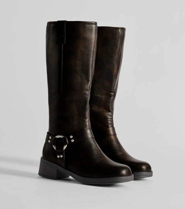 Edgy Look Under-The-Knee Moto Boots | Windsor