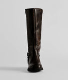 Edgy Look Under-The-Knee Moto Boots