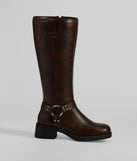 Bold Statements Under-The-Knee Moto Boots