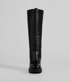 Edgy Chic Under-The-Knee Moto Platform Boots