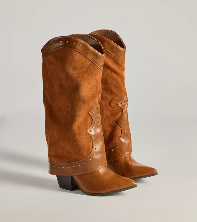 【CERRIC】SUEDE FOLD LONG BOOTS / 追跡付 Faux Suede Over The Knee Block Heel Boots | Windsor