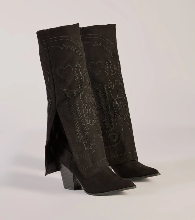 
Upgrade your style game for 2025 with the Western Flair Foldover Under-The-Knee-Boots in black, perfect for any fashion-forward wardrobe.