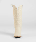 The Country Daze Under-The-Knee Cowboy Boots in ivory brings edge and energy to your vibe, ready to elevate any festival look or concert outfit.