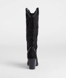 The Western Edge Studded Cowboy Boots in black brings edge and energy to your vibe, ready to elevate any festival look or concert outfit.
