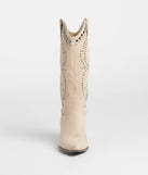 The Moving Along Studded Cowboy Boots in taupe brings edge and energy to your vibe, ready to elevate any festival look or concert outfit.