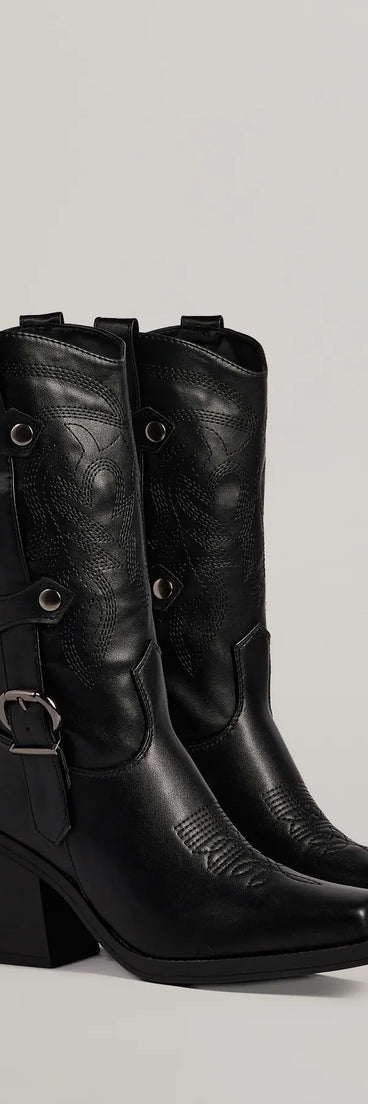 Homestead Chic Western Faux Leather Boots