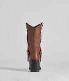 The Homestead Chic Western Faux Leather Boots in brown brings edge and energy to your vibe, ready to elevate any festival look or concert outfit.