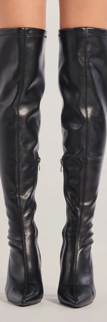 Chic Unlocked Over-The-Knee Block Heel Boots