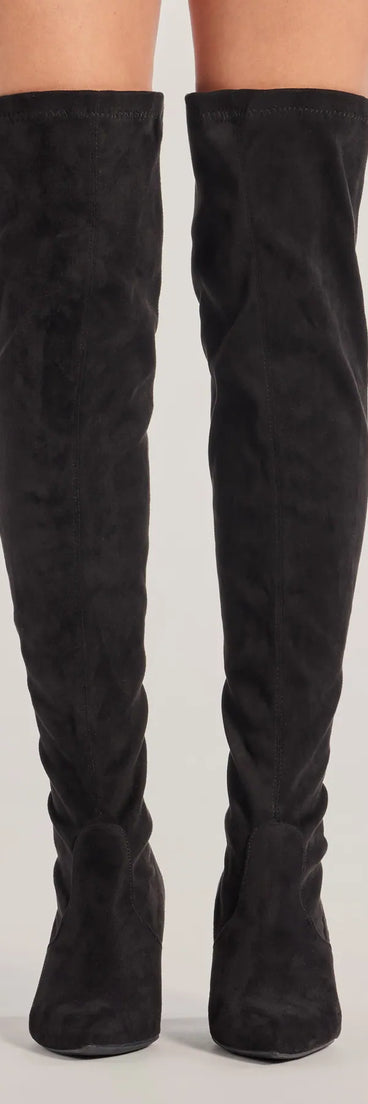 Feelin' Fab Faux Suede Over-The-Knee Boots