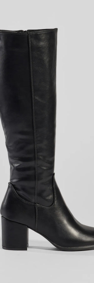 Chic Strides Faux Leather Under-The-Knee Boots