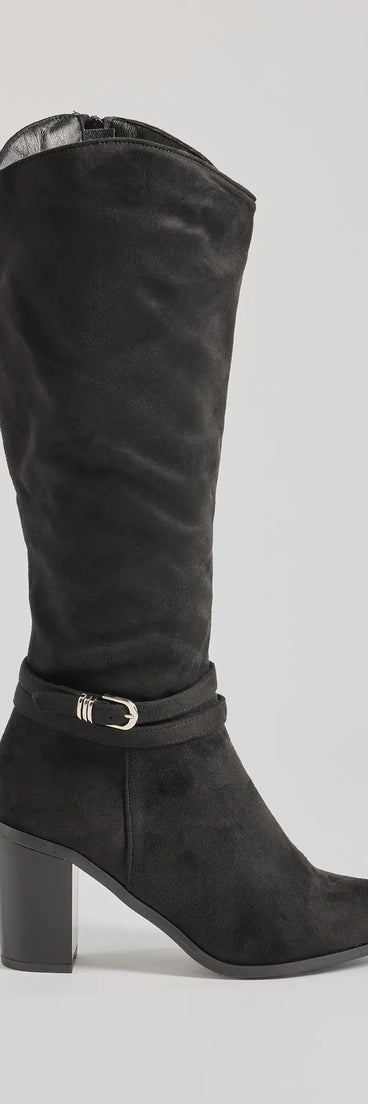 
Upgrade your style game for 2025 with the Fab Slay Buckle Strap Under-The-Knee Boots in black, perfect for any fashion-forward wardrobe.