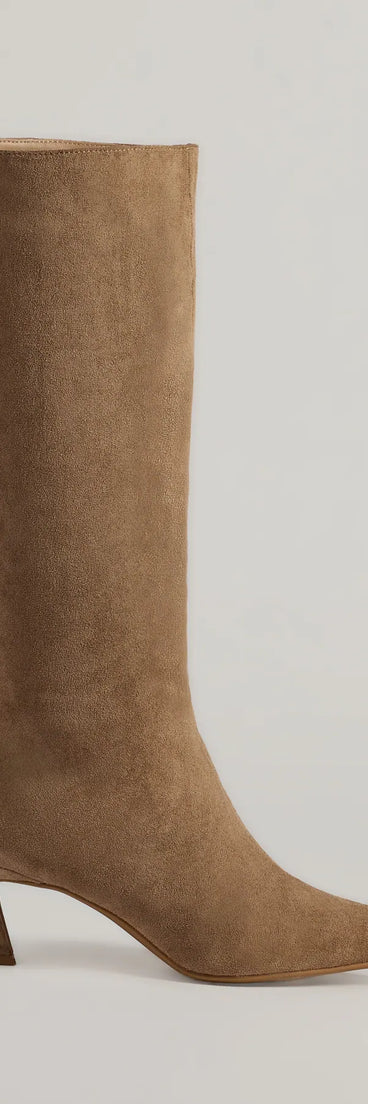 Chic Strut Under-The-Knee Kitten Heel Boots