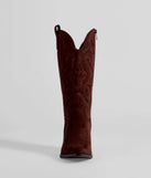 The Country Threads Western Microsuede Cowboy Boots in brown brings edge and energy to your vibe, ready to elevate any festival look or concert outfit.