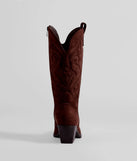 The Country Threads Western Microsuede Cowboy Boots in brown brings edge and energy to your vibe, ready to elevate any festival look or concert outfit.