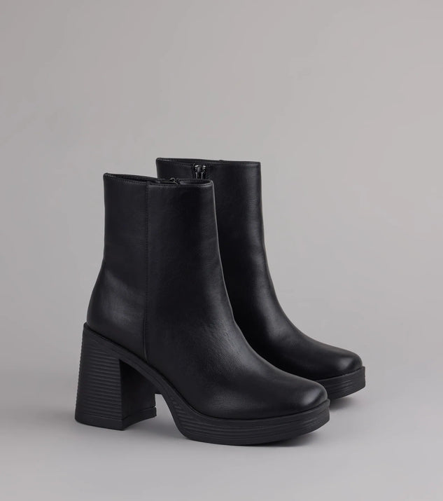 Tough Love Platform Block Heel Booties Windsor