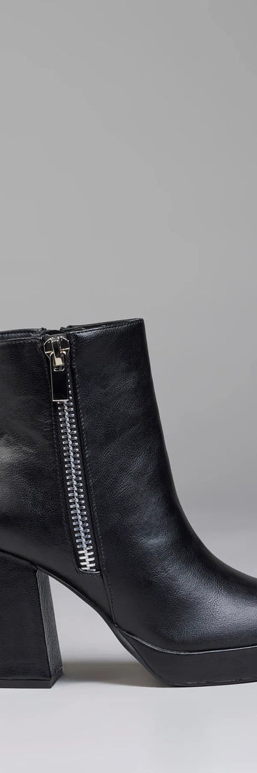 Bold Edge Platform Zipper Booties