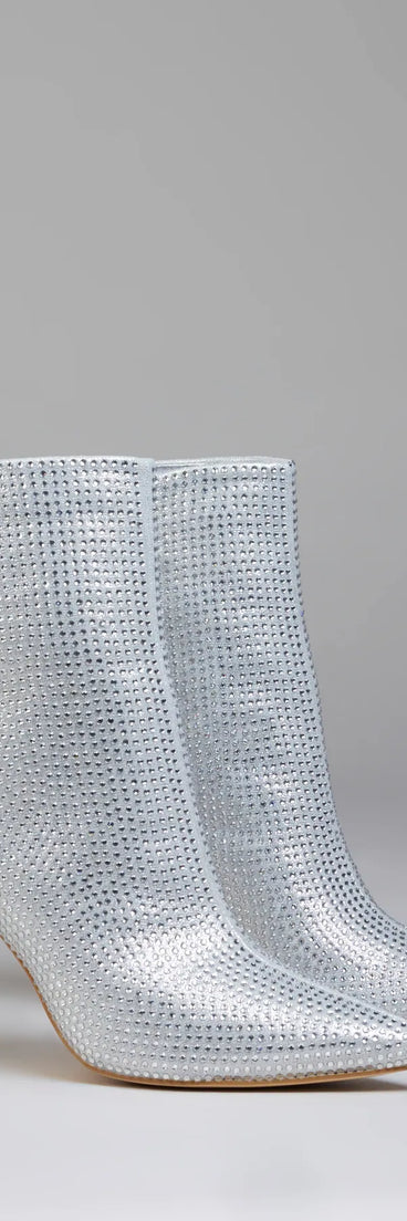 Bedazzled Allure Rhinestone Stiletto Booties