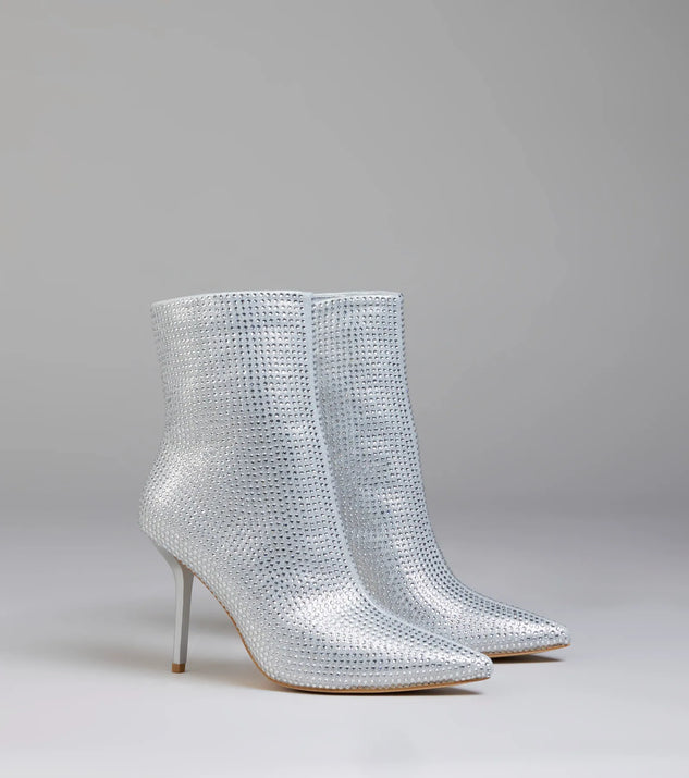 Bedazzled Allure Rhinestone Stiletto Booties