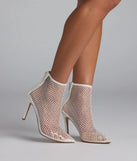 Up To No Good Rhinestone Fishnet Booties