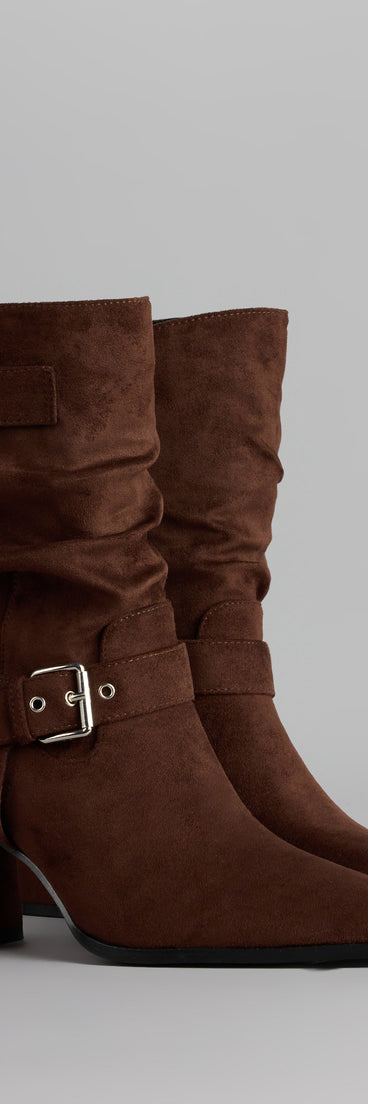Buckle Up Faux Suede Booties
