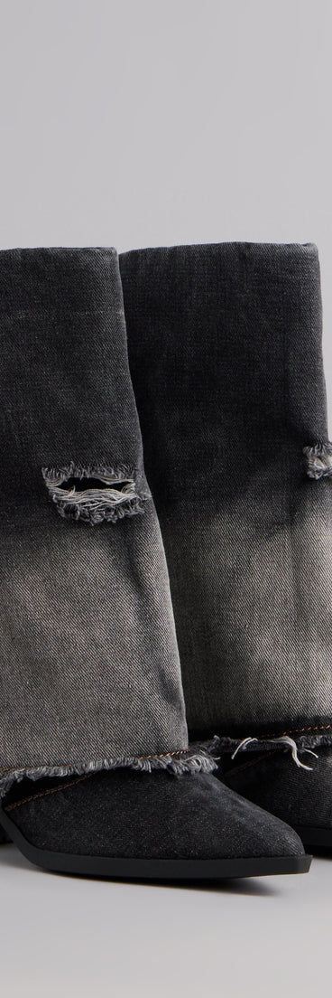 This piece brings trend-right energy to the Fray All Day Denim Booties, perfect for fall outfits that stand out.